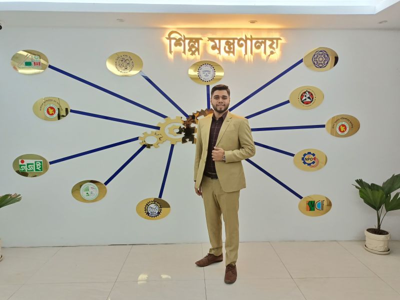 Ishraque Bin Khalil at the Ministry of Industries, Dhaka, during project coordination